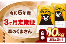 【3ヶ月定期便】令和6年産 白米  森のくまさん 10kg 5kg×2袋  《お申込み月の翌月から出荷開始》 熊本県産 白米 精米 米 こめ コメ お米 kome