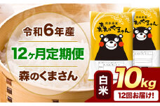 【12ヶ月定期便】令和6年産 白米  森のくまさん 10kg 5kg×2袋  《お申込み月の翌月から出荷開始》 熊本県産 白米 精米 米 こめ コメ お米 kome
