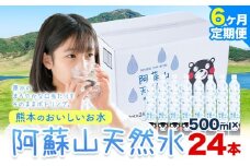 【6ヶ月定期便】水 熊本 の おいしい お水 阿蘇山 天然水数 500ml × 24本 丸富産業《お申し込みの翌月から出荷開始》熊本県 御船町 水 天然水 みず 熊本 飲料 熊本県 ミネラルウォーター