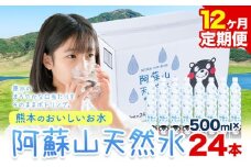 【12ヶ月定期便】水 熊本 の おいしい お水 阿蘇山 天然水数 500ml × 24本 丸富産業《お申し込みの翌月から出荷開始》熊本県 御船町 水 天然水 みず 熊本 飲料 熊本県 ミネラルウォーター