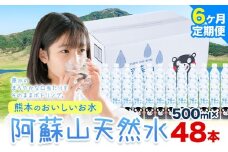 【6ヶ月定期便】水 熊本 の おいしい お水 阿蘇山 天然水数 500ml×48本 2ケース 丸富産業《お申し込みの翌月から出荷開始》熊本県 御船町 水 天然水 みず 熊本 飲料 熊本県 ミネラルウォーター
