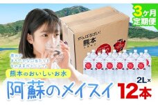 【3ヶ月定期便】水 熊本 の おいしい お水 阿蘇 メイスイ 天然水  2L × 12本 2ケース 丸富産業《 お申込み月の翌月から出荷開始》熊本県 御船町 水 天然水 みず 熊本 飲料 熊本県 ミネラルウォーター