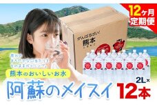 【12ヶ月定期便】水 熊本 の おいしい お水 阿蘇 メイスイ 天然水  2L × 12本 2ケース 丸富産業《 お申込み月の翌月から出荷開始》熊本県 御船町 水 天然水 みず 熊本 飲料 熊本県 ミネラルウォーター
