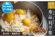 利平栗 熊本県御船町産限定 約2kg(3L-2Lサイズ)《9月上旬-10月上旬出荷》送料無料 期間限定 野菜 予約 スイーツ きんとん 甘露煮 渋皮煮 栗ご飯 熊本県御船町