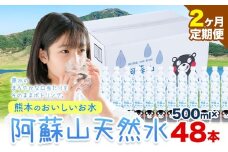 【2ヶ月定期便】水 熊本 の おいしい お水 阿蘇山 天然水  500ml × 48本 2ケース定期便 あり 丸富産業《お申込み月の翌月から出荷開始》熊本県 御船町 水 天然水 みず 熊本