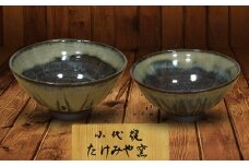 FKK19-612　国指定伝統的工芸品「小代焼」　夫婦茶碗　（中）12.5cm、（小）12cm 
