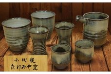 FKK19-618　国指定伝統的工芸品「小代焼」　酒器セット（注器・フリーカップ・ぐい吞・馬上杯）