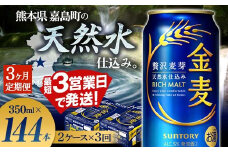 FK7-0078 【3ヶ月定期便】サントリー 金麦 350ml×48缶（2ケース） 熊本県 嘉島町 ビール