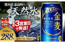 FK7-0084 【6回定期便】隔月サントリー 金麦 350ml×48缶（2ケース） 熊本県 嘉島町 ビール