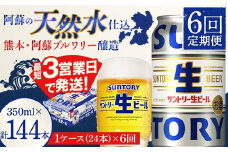 FK7-0142 【6回定期便】 サントリー 生ビール トリプル生 350ml ×1ケース (24缶)  熊本県 嘉島町 ビール サン生