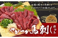 国産 やわらか馬刺しセット 計250g 上赤身馬刺し 馬ヒレ馬刺し