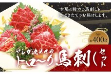 国産 サシが決めてのトロ～り 馬刺しセット 計400g 中トロ 大トロ
