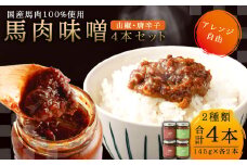 馬肉 味噌 4本 セット 145g×4本 山椒 唐辛子 みそ 調味料