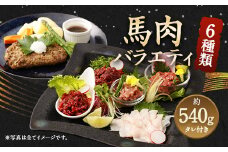 6種 馬肉 バラエティ 約540g タレ付き 馬刺し 食べ比べ