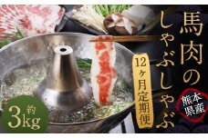 【12か月定期便】 熊本産 馬肉のしゃぶしゃぶ 約3kg（約250g×12か月）
