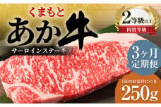 【3ヶ月定期便】くまもとあか牛 サーロイン 250g×1枚 牛肉 牛 肉