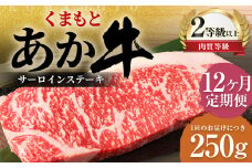 【12ヶ月定期便】くまもとあか牛 サーロイン 250g×1枚 牛肉 牛 肉