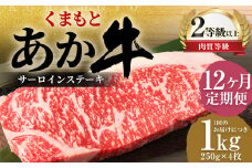 【12ヶ月定期便】 くまもと あか牛 サーロイン 1.0kg（250g×4枚） 牛肉 牛 肉