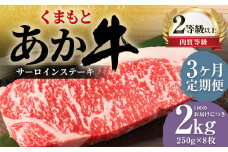 【3ヶ月定期便】くまもとあか牛 サーロイン 2.0kg（250g×8枚） 牛肉 牛 肉