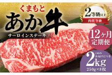 【12ヶ月定期便】くまもとあか牛 サーロイン 2.0kg（250g×8枚） 牛肉 牛 肉