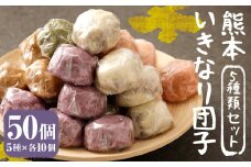 熊本 いきなり団子 50個 セット 5種類 各10個 いきなり団子 詰め合わせ 九州産 さつまいも サツマイモ さつま芋  熊本名物 和菓子 スイーツ おやつ 手土産 お土産 冷凍