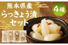 熊本産らっきょう漬け 4点セット 各200g 計800g