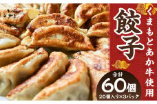 くまもと あか牛 100％ 餃子 60個 (20個入り×3) ぎょうざ