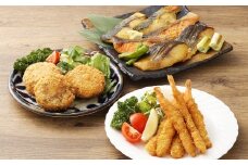 磯鷸之庄 熊本県産 あか牛メンチカツ 計約1.2kg （約100g×12個入） ・ 魚の西京漬け 計6切 （3種×各2切入）  ・ エビフライ （12本入） のギフトセット あか牛 メンチカツ ミンチカツ 西京漬け 西京漬 漬け えびフライ 海老フライ 揚げ物  冷凍