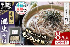 潤生そば８食入り - 8食 800g 蕎麦 ソバ 乾麺 そば つゆ付 つるつる もちもち 麺 夏 ざるそば 冬 温そば 一年中 楽しめる 人気 おすすめ 熊本県 甲佐町