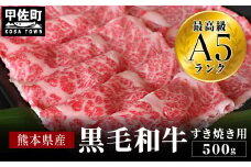  ★レビューキャンペーン対象★熊本県産【A５ランク】くまもと黒毛和牛　すきやき用　500ｇ