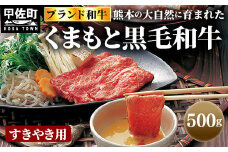 ★レビューキャンペーン対象★くまもと黒毛和牛すきやき用500ｇ - 肉 お肉 牛肉 黒毛和牛 和牛 くまもと黒毛和牛 すき焼き スライス やわらかい 旨味 安心 安全 冷凍 国産 九州産 熊本県産 熊本県 甲佐町