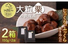 【化粧箱入り】【7月～9月冷蔵配送】栗 渋皮煮 甘露煮 大粒 計600g 150g × 2袋 × 2箱 3Lサイズ 熊本県産 山都町産【食彩の里 ふしみ】[YAG002] 