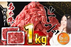 【全6回定期便】熊本県産 あか牛 切り落とし 合計6kg (500g×2P) 熊本 赤牛 褐牛 あかうし 褐毛和種 肥後 冷凍 国産 牛肉【五右衛門フーズ】[YBZ007]