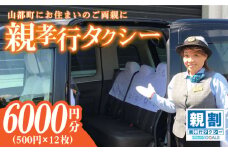 親孝行タクシー券補助券12枚綴り / タクシーチケット タクシー券 熊本 山都町【親孝行タクシー全国会 (つばめタクシー)】[YBS002] 