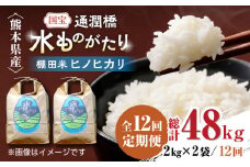 【全12回定期便】令和6年産  通潤橋 水ものがたり 棚田米 4kg (2kg×2袋) お米 白糸台地 熊本産 特別栽培米 定期便【一般社団法人 山都町観光協会】[YAB017] 