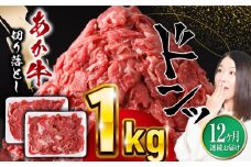 【全12回定期便】熊本県産 あか牛 切り落とし 合計12kg (500g×2P) 熊本 赤牛 褐牛 あかうし 褐毛和種 肥後 冷凍 国産 牛肉【五右衛門フーズ】[YBZ022] 