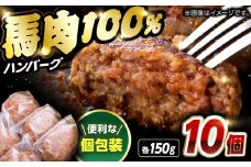 馬肉 ハンバーグ 150g×10個 計1.5kg 馬肉100％ ハンバーグ 馬肉 はんばーぐ 冷凍 馬肉 ハンバーグ 惣菜 【山都町（阿蘇牧場）】[YDF017] 