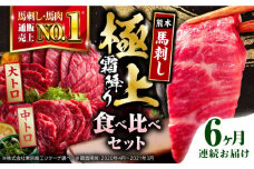 【全6回定期便】熊本県産 馬刺し 計500g ( 大トロ 200g 霜降り中トロ 300g ) 専用醤油付き 熊本 霜降り 中トロ 国産 冷凍 馬肉 馬刺 ヘルシー 真空 パック 極上 小分け【株式会社 利他フーズ】[YBX017] 