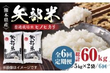 【全6回定期便】令和6年産  矢部米 普通栽培米 10kg (5kg×2袋) お米 熊本産 定期便【一般社団法人 山都町観光協会】[YAB034] 