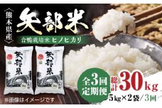【全3回定期便】令和6年産  矢部米 合鴨栽培米 10kg (5kg×2袋) お米 合鴨農法 合鴨米 熊本産 定期便【一般社団法人 山都町観光協会】[YAB036] 