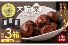 【全3回定期便】【7月～9月冷蔵配送】栗 渋皮煮 甘露煮 大粒 計300g 150g × 2袋 3Lサイズ 熊本県産 山都町産【食彩の里 ふしみ】[YAG011] 
