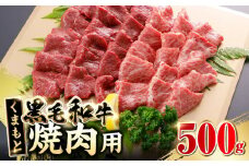くまもと黒毛和牛 焼肉用 500g やきにく 焼き肉 国産 冷凍 熊本産 贅沢 牛肉【山都町（阿蘇牧場）】[YDF022]