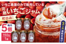 【限定数量】【全3回定期便】熊本県産 いちごジャム ( 150g × 5個 ) 小分け 国産 常温 農園直送 産地直送 山都町産 イチゴ 苺 ストロベリー フルーツ 果物 【なかはた農園】[YBI031]