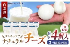 【全3回定期便】自家製 ナチュラルチーズ サンモッツア 4個 ( 100g × 4個 ) / チーズ モッツァレラチーズ  乳製品 熊本 山都町【山の未来舎】[YBV016]