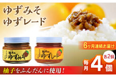 【全6回定期便】ゆずレード ゆずみそ 各2個 ゆず 柚子 味噌 みそ ジャム 熊本 山都町【本田農園】[YDL029]