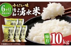 【全6回定期便】清和 湧水米 ヒノヒカリ 10kg コメ 米 こめ 白米 精米 定期便 米定期便 ひのひかり  【道の駅清和文楽邑 清和物産館「四季のふるさと」】[YAI041] 
