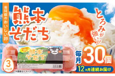 【全12回定期便】熊本そだち 30個入り ( 10個入り × 3パック ) 熊本県産 山都町 たまご 卵 玉子 タマゴ 鶏卵 オムレツ 卵かけご飯 朝食 料理 人気 卵焼き【蘇陽農場】[YBE032]
