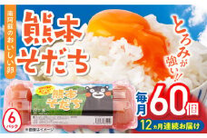 【全12回定期便】熊本そだち 60個入り ( 10個入り × 6パック ) 熊本県産 山都町 たまご 卵 玉子 タマゴ 鶏卵 オムレツ 卵かけご飯 朝食 料理 人気 卵焼き【蘇陽農場】[YBE036]