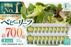 有機野菜 ベビーリーフ 計700g (35g×20パック) 山都町産 有機野菜 産地直送 高原野菜 有機JAS認証取得 有機野菜 小分け 国産【株式会社 清和ミネラル会】 [YBT005]