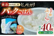 【全6回定期便】 【数量限定】いちょうの畑 パックご飯 ヒノヒカリ 150ｇ×40パック パックごはん ひのひかり レトルトごはん 【農事組合法人いちょう】 [YDN007]
